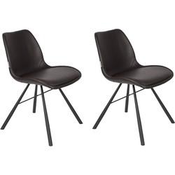 Tweedekansje Zuiver Brent stoel Air gestoffeerd chocolate black Tweedekansje Zuiver Brent stoel Air gestoffeerd chocolate black