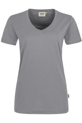 Hakro 181 Women's V-neck shirt MIKRALINAR® - Titanium - 5XL