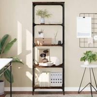 Boekenkast 5-laags 59x35x171 cm bewerkt hout gerookt eikenkleur - thumbnail