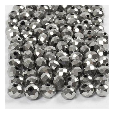 Creativ Company Facet kralen metallic grijs, 100st.
