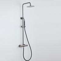 Opbouw Regendouche Set BWS Exclusive Pro Ronde Hoofddouche 20 cm Gunmetal - thumbnail