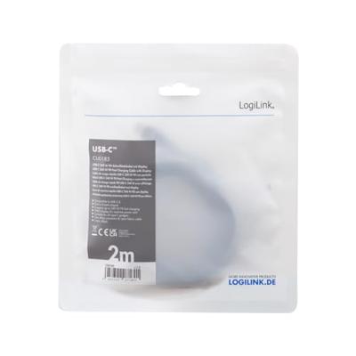 LogiLink CU0185 USB-C-kabel USB 2.0 USB-A stekker 2.00 m Zwart Stekker past op beide manieren