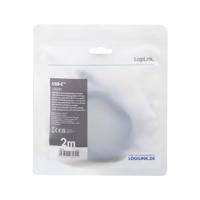 LogiLink USB-C-kabel USB 2.0 USB-A stekker 2.00 m Zwart Stekker past op beide manieren CU0185 - thumbnail