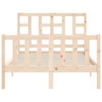 Bedframe met hoofdbord massief hout - thumbnail