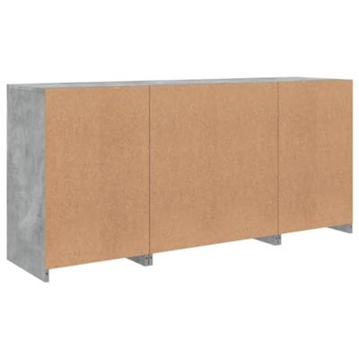 Dressoir met LED-verlichting 142,5x37x67 cm betongrijs
