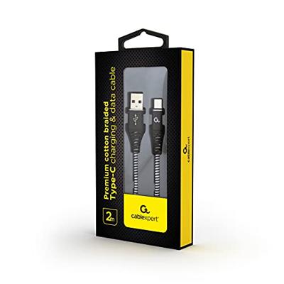Gembird CC-USB2B-AMCM-2M-BW USB 2.0 kabel USB A USB C Zwart, Wit