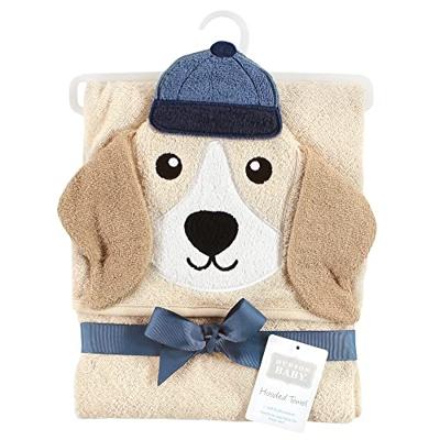 Hudson Baby Unisex Baby Cotton Animal Face Hooded Towel, Baseball Dog, One Size