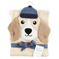 Hudson Baby Unisex Baby Cotton Animal Face Hooded Towel, Baseball Dog, One Size - thumbnail
