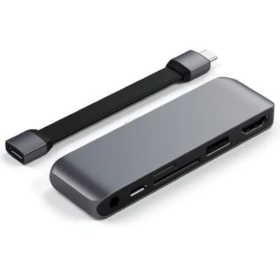 SATECHI USB-C Mobiel Pro SD Adapter Met USB-C PD Opladen, 4K HDMI, USB 3.0, Micro/SD Kaartlezers & 3.5mm Koptelefoon Aansluiting - M2/ M1 iPad Pro, M1 iPad Air, iPad Mini En Meer