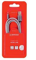 Skross USB-kabel USB 2.0 USB-A stekker, USB-micro-B stekker 1.00 m Zilver Duurzaamheid 2700240 - thumbnail