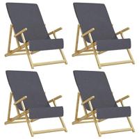 VidaXL Strandhanddoeken 4 st 400 g/m² 60x135 cm stof antracietkleurig - thumbnail
