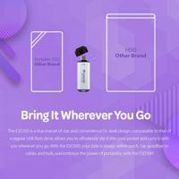 Transcend ts512gesd300s esd300s external ssd, 512 gb, usb type-c, 10 gbps, 1050/ 950 mb/s, silver - thumbnail