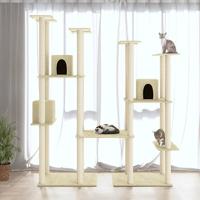 VidaXL Kattenmeubel met sisal krabpalen 174 cm crèmekleurig - thumbnail