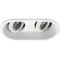Dubbele Kantelbare Inbouwspot GU10 - Ovaal Wit Aluminium - 185x93mm - thumbnail