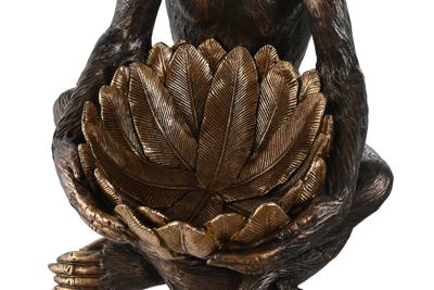 Decoratieve figuren Home ESPRIT Gouden Donkerbruin Aap 40 x 37 x 50 cm