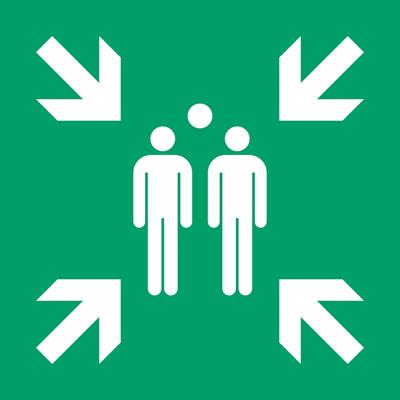 Pictogram bordje Djois Verzamelplaats 200x200mm groen