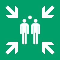 Pictogram bordje Djois Verzamelplaats 200x200mm groen - thumbnail