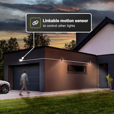 Luton - LED Wandlamp met sensor - 40 Watt 3300 Lumen - Bewegingssensor en schemerschakelaar - 3000K warm wit licht - dubbel