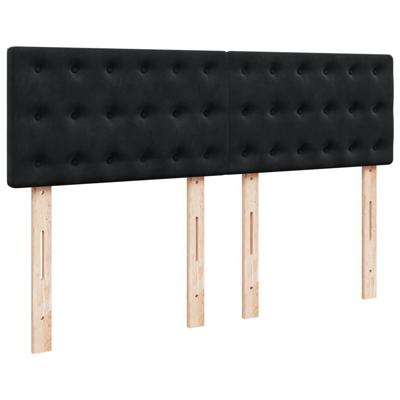 Boxspring met matras fluweel zwart 160x200 cm
