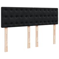 Boxspring met matras fluweel zwart 160x200 cm - thumbnail