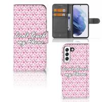 Samsung Galaxy S22 Portemonnee Hoesje Flowers Pink DTMP - thumbnail