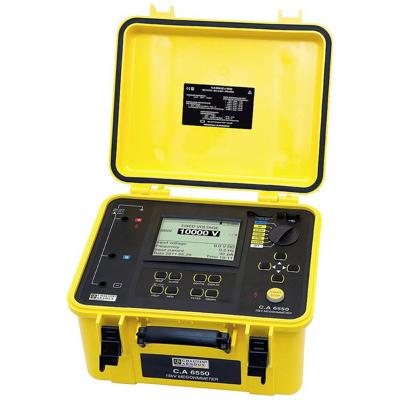 Chauvin Arnoux C.A 6550 Isolatiemeter 500 V, 1000 V, 2500 V, 5000 V, 10000 V 25 TΩ Chauvin Arnoux C.A 6550 Isolatiemeter 500 V, 1000 V, 2500 V, 5000 V, 10000 V 25 TΩ
