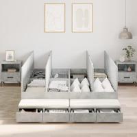 Opbergbedframe Beton Grijs 236.5 x 150 x 31.5 cm Bewerkt hout - thumbnail