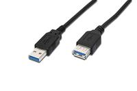 Digitus AK-300203-030-S USB-kabel USB 3.2 Gen1 (USB 3.0 / USB 3.1 Gen1) USB-A stekker, USB-A bus 3.00 m Zwart - thumbnail