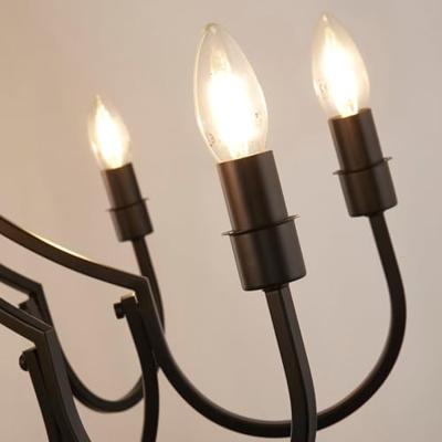 Searchlight Klassieke hanglampLodge 8-lichts zwart - 82918-8BK