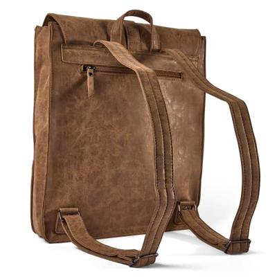 Eco leren rugtas met naam - Groot