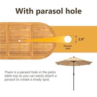 Tuintafel verlengbaar 110-160x80x75 cm massief teakhout - thumbnail