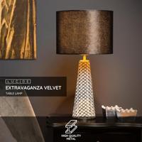 Lucide EXTRAVAGANZA VELVET - Tafellamp - Ø 25 cm - 1xE27 - Zwart - thumbnail