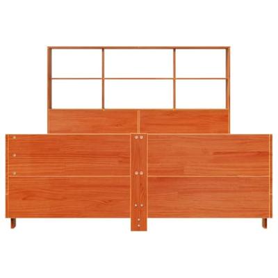 Bedframe zonder matras massief grenenhout wasbruin 120x200 cm