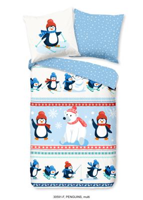 Good Morning Kinderdekbedovertrek "pinguins" - Multi - (135x200 cm) - Katoen Flanel Good Morning Kinderdekbedovertrek "pinguins" - Multi - (135x200 cm) - Katoen Flanel