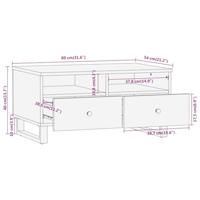 Salontafel 80x54x40 cm massief mangohout bruin en zwart - thumbnail