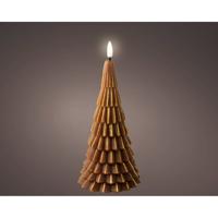 LED kaars d9.5h21.3 cm bruin/wwt kerst Lumineo - Lumineo - thumbnail