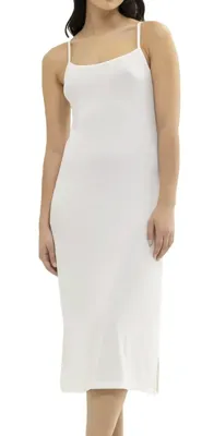 Gaubert Bamboe Onderjurk - Extra lang - Lange onderjurk met smalle bandjes - Wit - Zwart - Huidskleur - XXL - XXL