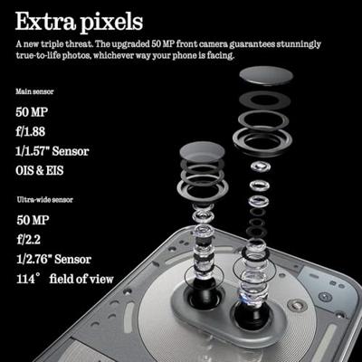 Nothing Phone (2a) Plus 12+256GB - Smartphone met 50MP-camera aan de voorkant,50 W-snelladen, en Nothing OS 2.6 - Grijs