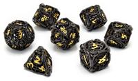 CritStones Hollow Metal Dice Set Soulreaper Gold (7) - thumbnail