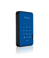 iStorage diskAshur2 SSD 128GB Blauw - Veilige draagbare Solid State Drive - Beveiligd met een wachtwoord - Stofdicht en waterdicht - Hardwarematige versleuteling - thumbnail