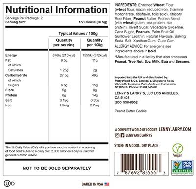 Lenny & Larry&apos;s Complete Cookie Peanut Butter (12 x 113 g)