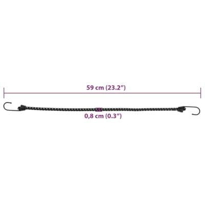 VidaXL Spanelastieken met reflecterende strips en haken 25 stuks 59 cm VidaXL Spanelastieken met reflecterende strips en haken 25 stuks 59 cm