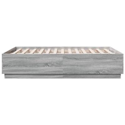 Bedframe met LED-verlichting grijs sonoma eiken 135x190 cm