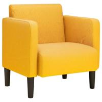 Fauteuil met armleuningen 54 cm corduroy stof lichtgeel - thumbnail