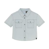 Indian Blue Jeans Zomer crop top meisjes - blauw - bleached denim - thumbnail