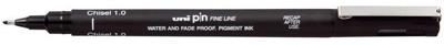 Fineliner uni-ball pin beitelpunt 1mm zwart