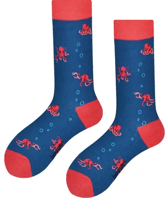 Benyson Sokken Octopus - Organisch katoen 1- Paar - Vrolijke katoenen sokken met leuke en grappige print - Dames - Heren