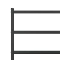 Bedframe met hoofdbord metaal zwart 140x190 cm - thumbnail