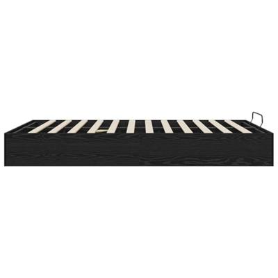 Ottoman Bedframe Zwart Eiken 193 x 120 x 25 cm Spaanplaat