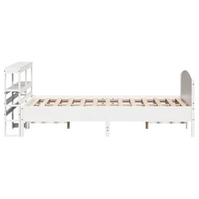 Bedframe zonder matras massief grenenhout wit 140x190 cm
